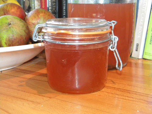 Finished jar of Apple & Cider Jelly